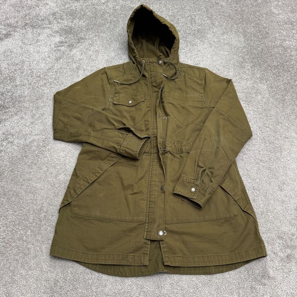 The North Face Hoodie Utility Parka Jacket Womens Large Green Casual Outdoor